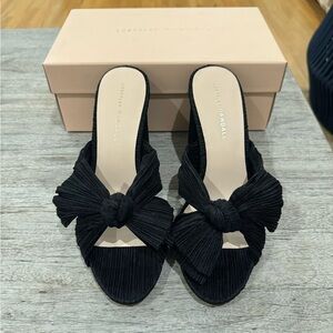 Penny Black Pleated Bow Heel